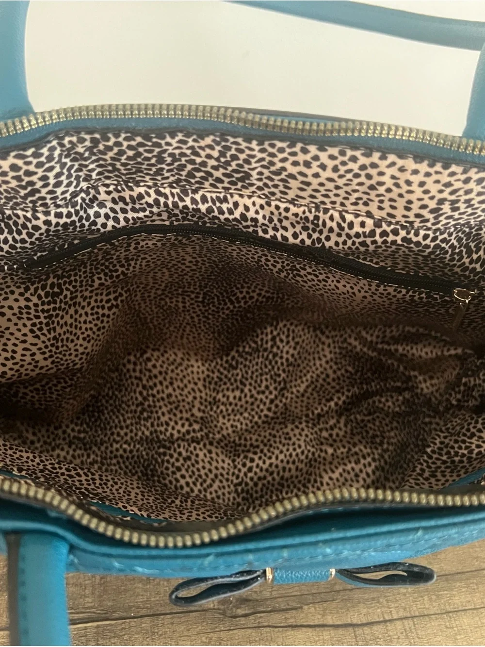 Quilted Teal Bow Tote Bag with matching Mini Tote Bag - Women’s Everyday Handbag
